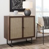 image:imageNathan James Kova Accent Sideboard Storage Cabinet in Light Wood and Rattan with Metal Frame Adjustable Shelves and Cane Doors for Hallway or Living Room Light OakCaneBlackWalnut