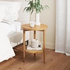 image:imageNathan James Lula Nesting Round Side Set of 2 Accent End Table for Living Room with Wood or Marble Finish Tabletop and Metal Base NutmegBlackLight Brown Wood