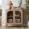 image:imageNathan James Mason Storage Cabinet Free Standing Accent Sideboard Buffet Credenza with Glass Doors and Adjustable Shelf in Black Oak Wood for Dining Room Entryway and Living Room Clear GlassBlackRaw Oak