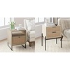 image:imageNathan James Mina Rattan Wood End Side Accent Table Nightstand amp Andrew Nightstand Accent Bedside End Side Table with Storage DrawerOakBlack