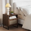 image:imageNathan James Mina Rattan Wood End Side Accent Table Nightstand with Storage for Living Room or Bedroom 1 Black OakBlackWalnut BrownBlack