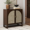 image:imageNathan James Paxton MidCentury Modern Wood Storage Cabinet with Doors Arched Storage Cabinet for Living Room or Kitchen with Rattan Door Details Raw OakDark Acacia