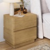 image:imageNathan James Rivelle Modern Contemporary Nightstand with Drawer Minimalist Solid Wood Bedside Table with 2 Drawers Light Brown