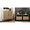 image:imageNathan James Sideboard Buffet Modern Storage Free Standing Accent Cabinet for Hallway Entryway or Living Room 1 Black OakCane amp Mina Rattan Wood End Side Accent Table NightstandLight OakBlack