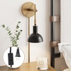 image:imageNathan James Tamlin Vintage Brass Wall Light Fixture Wall Mounted 1Light Lamp Plugin Sconce with OnOff Switch for Living Room Reading Nook or Bedroom BrassVintage BrassMatte Black