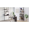 image:imageNathan James Theo 2Shelf Industrial Wall Mount Ladder Table Small Computer or Writing Desk NutmegMatte Black amp Theo 5Shelf Wood Ladder Bookcase with Metal Frame Walnut BrownBlack