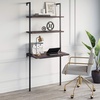 image:imageNathan James Theo 2Shelf Industrial Wall Mount Ladder Table Small Computer or Writing Desk NutmegMatte BlackNutmegMatte Black