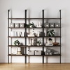 image:imageNathan James Theo 5Shelf Gold Ladder Bookcase with GoldBrass Metal Frame White Set of 4NutmegMatte Black