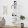 image:imageNathan James Theo 6Shelf Tall Modern Bookshelf Wall Mount Ladder Shelf Bookcase with Wood and Industrial Metal Frame Matte WhiteWhite