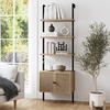 image:imageNathan James Theo Modern Bookcase with Rattan Cabinet in Matte Black and Light Oak Finish with Matte Black Metal Frame for Living Room Home Office StorageTheo Light OakBlack