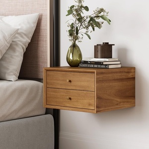 image:imageNathan James 32704 Harper MidCentury Oak Wood Nightstand with 2Drawers Small Side End Table with Storage BrownOak Brown  Floating