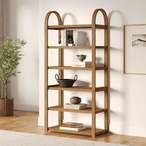 image:imageNathan James Beacon 3Shelf Bookcase with Seagrass Cabinet Solid Wood Bookshelf with Storage with Solid Wood Frame SeagrassRaw Oak Set of 3Syd Light Brown