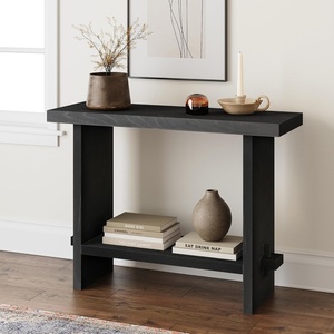 image:imageNathan James Beacon Wooden Sofa Console Table with Drawers Bohemian Entryway Table Hallway Table with Seagrass Shelf Light BrownVirgo Reclaimed Black Oak