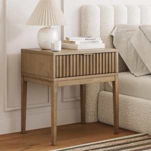 image:imageNathan James Boho Jasper Wood Nightstand with Drawer Fluted Side Table or End Table with Storage Light BrownLight BrownGold
