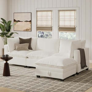 image:imageNathan James Chelsea Modern 2Seater Sofa Loveseat Corduroy Loveseat Sofa with Deep Seat Cushions for Living Room Pearl WhitePearl White