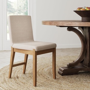 image:imageNathan James Dahlia Modern Kitchen and Dining Chair with Metal Legs and Vegan Leather Upholstery BrownBlack Set of 2Brushed Light Brownflax