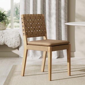 image:imageNathan James Elodia Upholstered Dining Chair with Seagrass Back Solid Wood Modern Dining Room Chair with Natural Flax Upholstery Light BrownNatural Brown