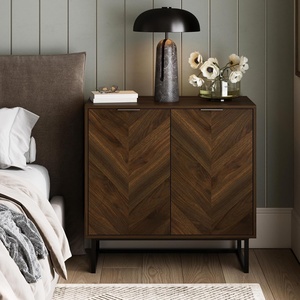image:imageNathan James Enloe Modern Storage Free Standing Accent Cabinet TV Stand with Doors in a Rustic Pine Wood Finish and Gold Metal Base for Hallway Entryway or Living Room BrownWhiteGold Set of 2Walnutmatte Black