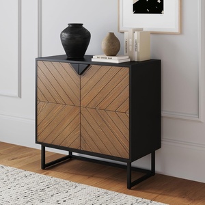 image:imageNathan James Enloe Modern Storage Free Standing Accent Cabinet TV Stand with Doors in a Rustic Pine Wood Finish and Gold Metal Base for Hallway Entryway or Living Room BrownWhiteGold Set of 2Matte Blackbrushed Fir