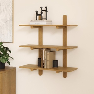 image:imageNathan James Floating Wall Book Shelves 3Tier Display Shelf Decorative Modular Shelf in Solid Wood for Bedroom Nursery Bathroom or Kitchen Set of 2Frankie Light Brown