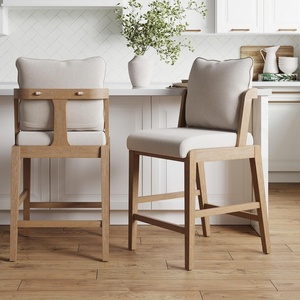 image:imageNathan James Irie Scandinavian Counter Height Cushioned Bar Stool Kitchen Bar Stool with Boucle Upholstery Metal Legs and Solid Wood Frame Cream BoucleBlack Set of 4Chuck FlaxLight Brown