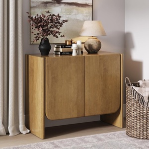 image:imageNathan James Jacala Mid Century Modern Entryway Storage Cabinet with Doors Living Room Accent Cabinet with Wood Frame Black OakJacala Brown