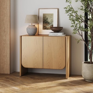 image:imageNathan James Jacala Mid Century Modern Entryway Storage Cabinet with Doors Living Room Accent Cabinet with Wood Frame Black OakRaw Oak
