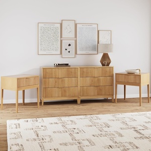 image:imageNathan James Jasper Mid Century Modern Solid Wood Bedroom Set Dresser and Nightstand Set for Bedroom or Nursery Warm Pine