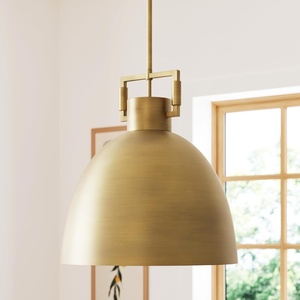 image:imageNathan James Percy Modern 2Light Pendant Island Light Fixture Brass Hanging Lights with Gold Metal Shade and Adjustable Cord for Kitchen Living Room Vintage BrassAntiqued Brass Metal