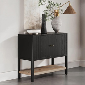 image:imageNathan James Scott Transitional Fluted Accent Cabinet or Storage Cabinet for Living Room or Entryway with Solid Wood Panel Black Oak Set of 3Black Oak