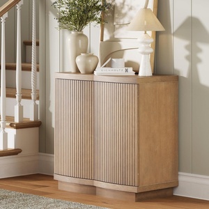 image:imageNathan James Scott Transitional Fluted Accent Cabinet or Storage Cabinet for Living Room or Entryway with Solid Wood Panel Black Oak Set of 3Brown