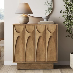 image:imageNathan James Scott Transitional Fluted Accent Cabinet or Storage Cabinet for Living Room or Entryway with Solid Wood Panel Black Oak Set of 3Deanne Brown