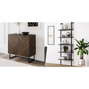 image:imageNathan James Storage Buffet Sideboard Free Standing Accent Cabinet for Hallway Entryway or Living Room 1 WalnutBlack amp Theo 5Shelf Wood Modern Bookcase Open Wall Mount Ladder BookshelfCabinet Bookshelf