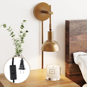 image:imageNathan James Tamlin Vintage Brass Wall Light Fixture Wall Mounted 1Light Lamp Plugin Sconce with OnOff Switch for Living Room Reading Nook or Bedroom BrassVintage Brass