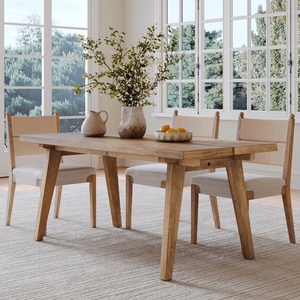 image:imageNathan James Willow Boho Dining Table for 6 with Solid Wood Legs 6Person Natural Wood Light Brown with Bohemian Rattan AccentAndy Light Brown