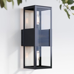 image:imageNathan James Zemi MidCentury Modern Indoor or Outdoor Decorative Wall Light Black Wall Sconce for Bedroom or Wall Mount Porch Light Matte Black Set of 2Julio Black