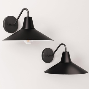 image:imageNathan James Zemi MidCentury Modern Indoor or Outdoor Decorative Wall Light Black Wall Sconce for Bedroom or Wall Mount Porch Light Matte Black Set of 2Zemi Black