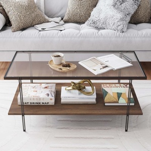 image:imageSonia Bohemian 2Tier Oval Coffee Table Living Room Cane Table with Storage Shelf and MidCentury Legs in Honey Brown Wood with Rattan AccentBlack