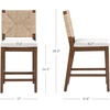 image:imageNathan James Beacon Bohemian Boucle Bar Stool Upholstered Bar Stool or Island Chairs for Kitchen Seagrass Counter Height Stool with Back and Solid Wood Legs Cream BoucleGrayMedium BrownWhite