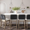 image:imageNathan James Beacon Bohemian Boucle Bar Stool Upholstered Bar Stool or Island Chairs for Kitchen Seagrass Counter Height Stool with Back and Solid Wood Legs Cream BoucleGrayLight BrownBlack