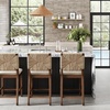 image:imageNathan James Beacon Bohemian Boucle Bar Stool Upholstered Bar Stool or Island Chairs for Kitchen Seagrass Counter Height Stool with Back and Solid Wood Legs Cream BoucleGrayMedium BrownWhite