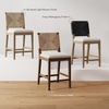 image:imageNathan James Beacon Bohemian Boucle Bar Stool Upholstered Bar Stool or Island Chairs for Kitchen Seagrass Counter Height Stool with Back and Solid Wood Legs Cream BoucleGrayLight BrownBeige