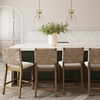 image:imageNathan James Beacon Bohemian Boucle Bar Stool Upholstered Bar Stool or Island Chairs for Kitchen Seagrass Counter Height Stool with Back and Solid Wood Legs Cream BoucleGrayLight BrownBeige
