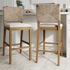 image:imageNathan James Beacon Bohemian Boucle Bar Stool Upholstered Bar Stool or Island Chairs for Kitchen Seagrass Counter Height Stool with Back and Solid Wood Legs Cream BoucleGrayLight BrownBeige