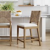 image:imageNathan James Beacon Bohemian Boucle Bar Stool Upholstered Bar Stool or Island Chairs for Kitchen Seagrass Counter Height Stool with Back and Solid Wood Legs Cream BoucleGrayLight BrownBeige