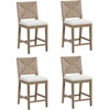 image:imageNathan James Beacon Bohemian Boucle Bar Stool Upholstered Bar Stool or Island Chairs for Kitchen Seagrass Counter Height Stool with Back and Solid Wood Legs Cream BoucleGrayLight BrownBeige