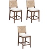 image:imageNathan James Beacon Bohemian Boucle Bar Stool Upholstered Bar Stool or Island Chairs for Kitchen Seagrass Counter Height Stool with Back and Solid Wood Legs Cream BoucleGrayMedium BrownWhite