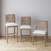 image:imageNathan James Beacon Bohemian Boucle Bar Stool Upholstered Bar Stool or Island Chairs for Kitchen Seagrass Counter Height Stool with Back and Solid Wood Legs Cream BoucleGrayLight BrownBeige