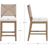 image:imageNathan James Beacon Bohemian Boucle Bar Stool Upholstered Bar Stool or Island Chairs for Kitchen Seagrass Counter Height Stool with Back and Solid Wood Legs Cream BoucleGrayLight BrownBeige
