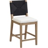 image:imageNathan James Beacon Bohemian Boucle Bar Stool Upholstered Bar Stool or Island Chairs for Kitchen Seagrass Counter Height Stool with Back and Solid Wood Legs Cream BoucleGrayLight BrownBlack